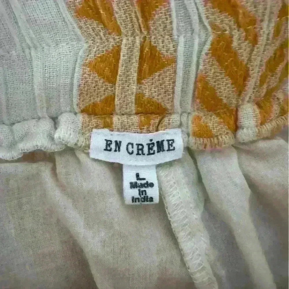 En Crème - Annika Embroidered Shorts - Yellow/Cream Aztec Print - Womens Large - Picture 5 of 6